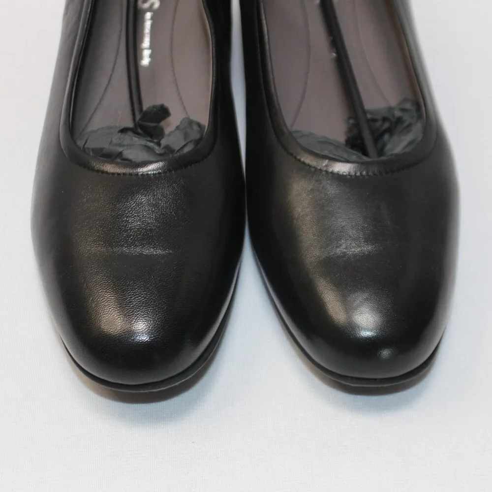 SAS Regina Black Leather Heels